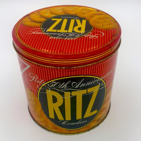 VTG 1984 Ritz Cracker 50th Anniversary Tin w/ Lid - Picture 2 of 9